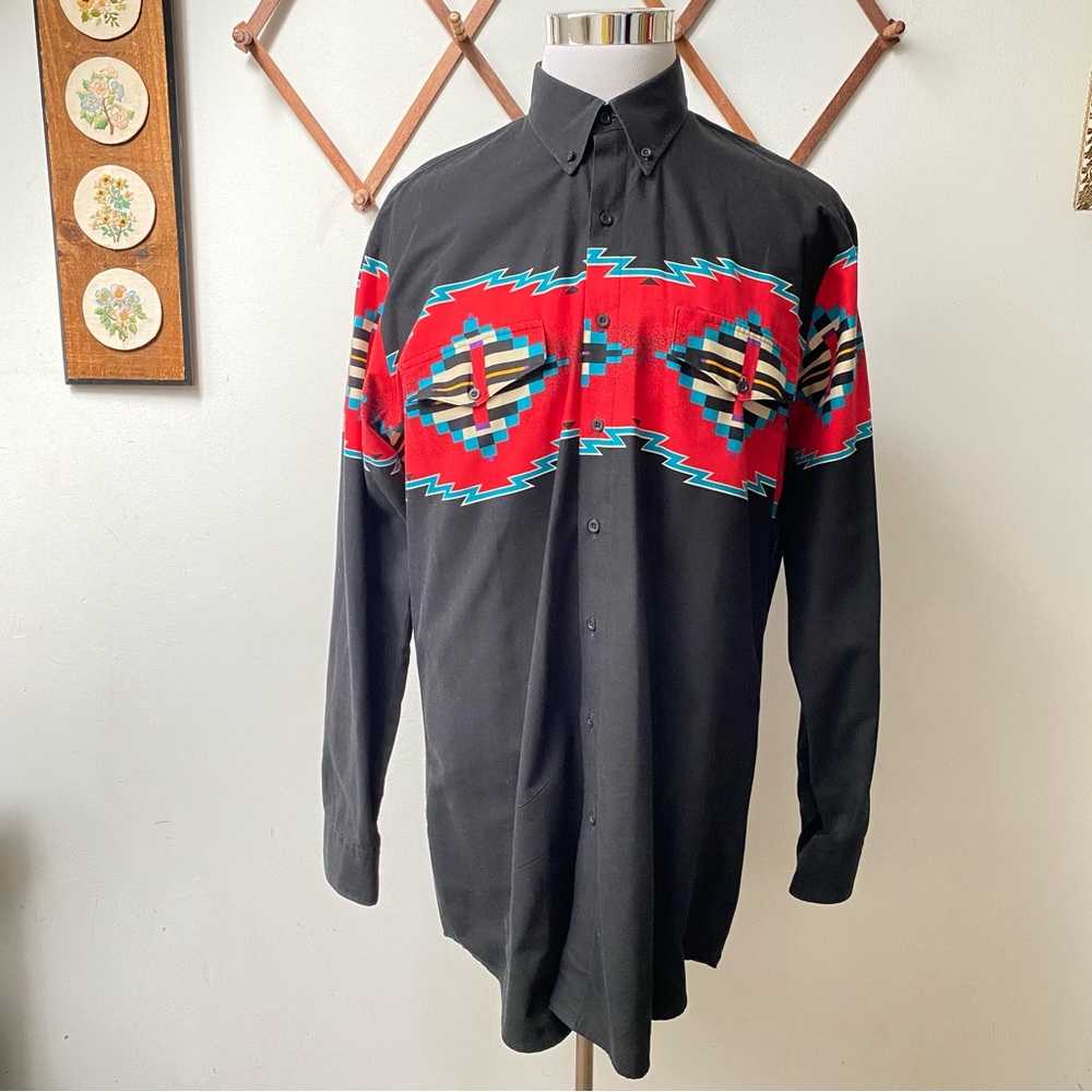 Vintage Roper Navajo Southwestern Button Up Shirt XL Tall